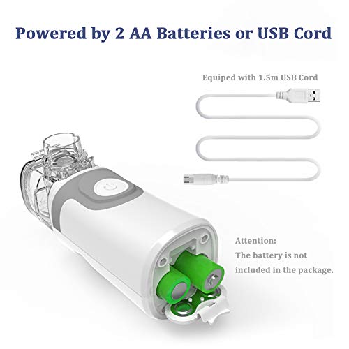 Máquina de Nebulizador Portátil Vapor Inhalador para tos Fría con Asma Pulmonar de Albuterol,Aerosol Nebulizador Inhalador para Niños Adultos con Máscara para Adultos/Niños, Boquilla de Succión