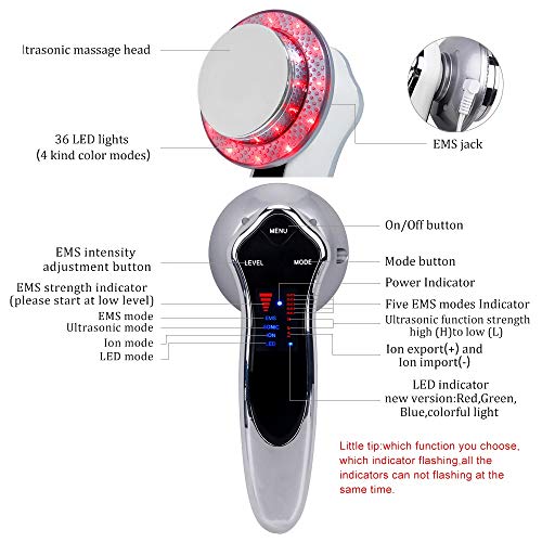 Máquina de pérdida de peso ultrasónica, máquina de eliminación de grasa con EMS, fototerapia y funciones ION para eliminar la celulitis y masaje adelgazante.