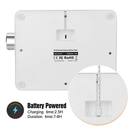 Máquina De Ruido Blanco Para Dormir, Máquina con múltiples usos, 7 sonidos naturales y 1 ruido blanco, con funciones de memoria y temporizador con cable USB, Aparato para ayudar a conciliar el sueño