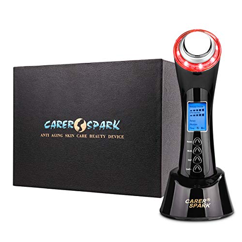 Máquina de ultrasonidos LED, CARRERA SPARK Apriete de la piel Luz LED Terapia de la piel Vibración ultrasónica Dispositivo de belleza para limpieza de iones