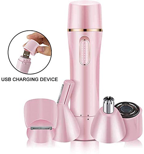 Maquinilla afeitar eléctrica mujer, afeitadora eléctrica recargable húmeda y seca para la axila del brazo, nariz, cabello y el área de la ceja, maquinilla afeitar personal sin dolor Bikini Razor