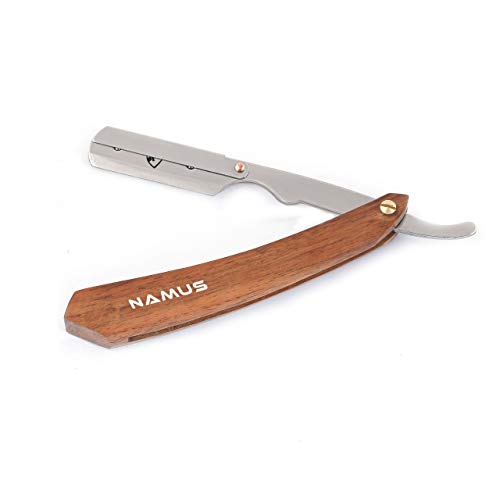 maquinilla de afeitar, afeitado barbero de corte recto, hombres profesionales/personales - Navaja de afeitar con mango de madera - bolsa de viaje negra