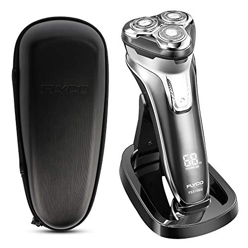 Maquinilla de afeitar eléctrica para hombres Afeitadora eléctrica recargable a prueba de agua IPX7 USB Afeitadora rotativa inalámbrica seca y húmeda con recortador de barba, estuche de viaje