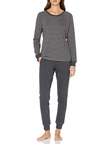 Marc O’Polo Body & Beach W-loungeset LS Crew-Neck Pijama, Gris (Anthrazit-Mel. 208), 46 (Talla del Fabricante: XX-Large) para Mujer