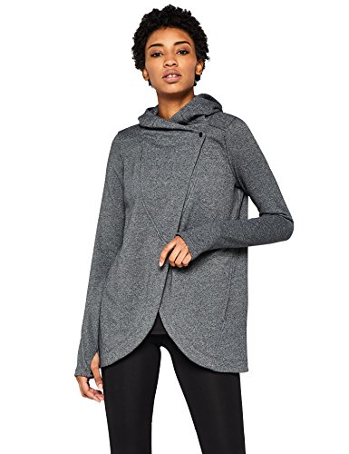Marca Amazon - AURIQUE Sudadera Cruzada con Capucha Mujer, Gris (Dark Grey), 40, Label:M
