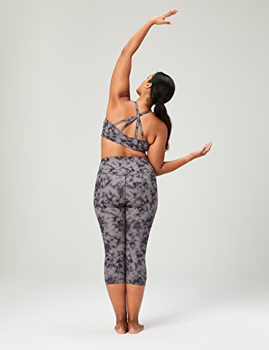 Marca Amazon - Core 10 - Icon Series -Sujetador deportivo Ballerina para mujer (XS-3X), Negro (black/grey tie dye), US M (EU M - L)