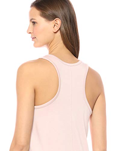 Marca Amazon – Daily Ritual: vestido de algodón terry súper suave con espalda musculosa y faldón para mujer., Rosado, US L (EU L - XL)