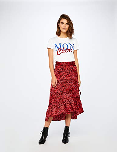 Marca Amazon - find. Animal Print Skirt, Falda para Mujer, Rojo (Red Animal), 46, Label: XXL