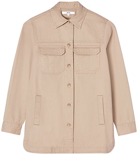 Marca Amazon - find. Chaqueta Estilo Guerrera para Mujer, Verde (Khaki), 40, Label: M