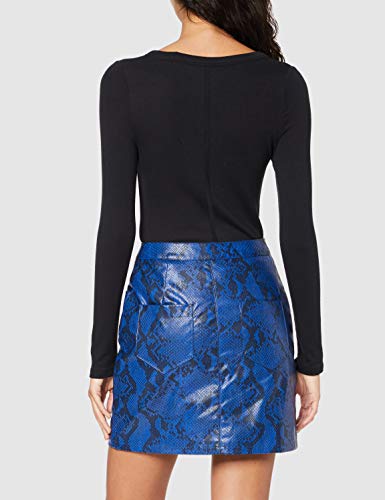 Marca Amazon - find. Falda Efecto Piel de Pitón para Mujer, Azul (Blue), 44, Label: XL