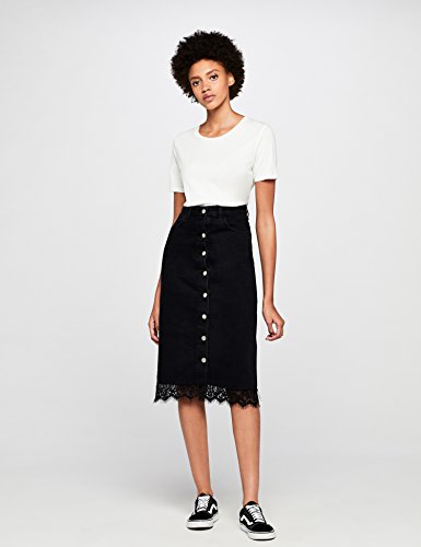 Marca Amazon - find. Falda Mujer, Negro (Black), 40, Label: M