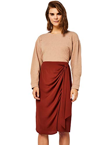 Marca Amazon - find. Falda Mujer, Rojo (Red), 42, Label: L