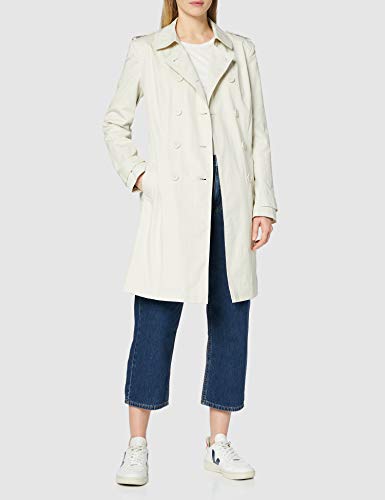 Marca Amazon - find. Gabardina Corta Estilo Trench para Mujer, Beige (Ecru), 40, Label: M