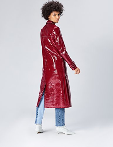 Marca Amazon - find. Gabardina de Charol para Mujer, Rojo (Rot), 36, Label: XS