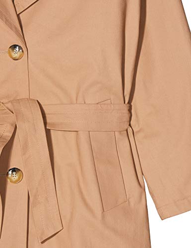 Marca Amazon - find. Gabardina Larga Oversize para Mujer, Beige (Stone), 42, Label: L