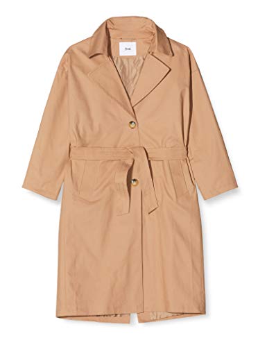 Marca Amazon - find. Gabardina Larga Oversize para Mujer, Beige (Stone), 42, Label: L