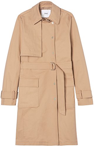 Marca Amazon - find. Gabardina para Mujer, Beige (Stone), 42, Label: L
