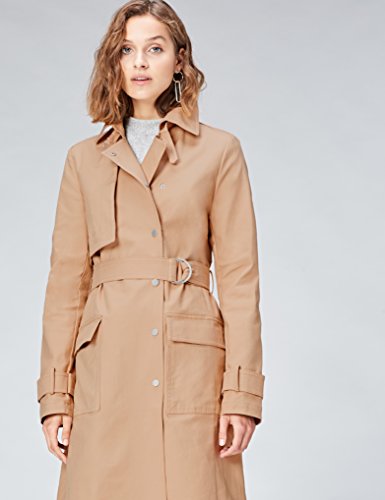 Marca Amazon - find. Gabardina para Mujer, Beige (Stone), 42, Label: L