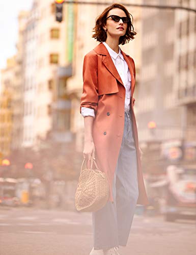 Marca Amazon - find. Gabardina Trench con Cinturón Mujer, Marrón (Rust), 40, Label: M