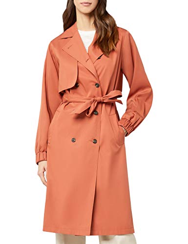 Marca Amazon - find. Gabardina Trench con Cinturón Mujer, Marrón (Rust), 40, Label: M