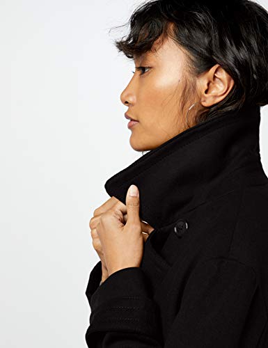 Marca Amazon - find. Luxury Trench - Abrigo Mujer, Negro (Black), 40, Label: M