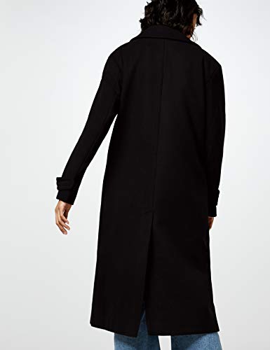 Marca Amazon - find. Luxury Trench - Abrigo Mujer, Negro (Black), 40, Label: M