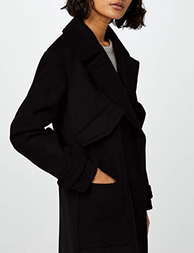 Marca Amazon - find. Luxury Trench - Abrigo Mujer, Negro (Black), 40, Label: M