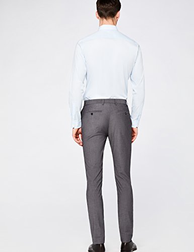 Marca Amazon - find. Pantalón de Traje Ajustado Hombre, Gris (Lt Grey), 36W / 33L, Label: 36W / 33L