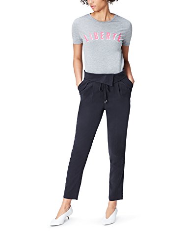 Marca Amazon - find. Pantalones de Pinzas para Mujer, Azul (Navy), 38, Label: S