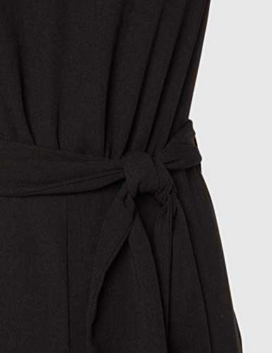 Marca Amazon - find. Short Sleeve Tie Waist Mono Mujer, Negro (Black), 42, Label: L
