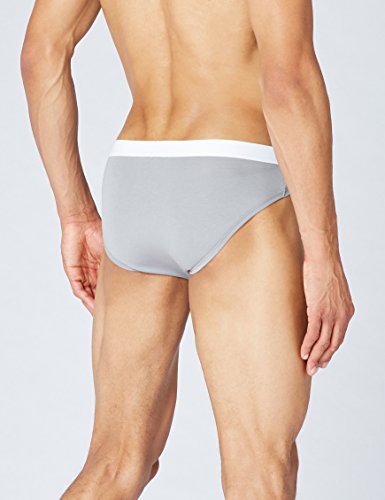 Marca Amazon - find. Slip para Hombre Y-Front, Pack de 5, Gris (Charcoal/Light Grey/Mid Grey), L, Label: L