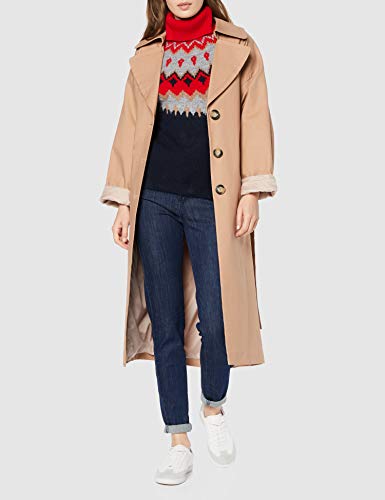 Marca Amazon - find. Statement Fairisle Jumper Suéter Mujer, Azul (NAVY), 44, Label: XL