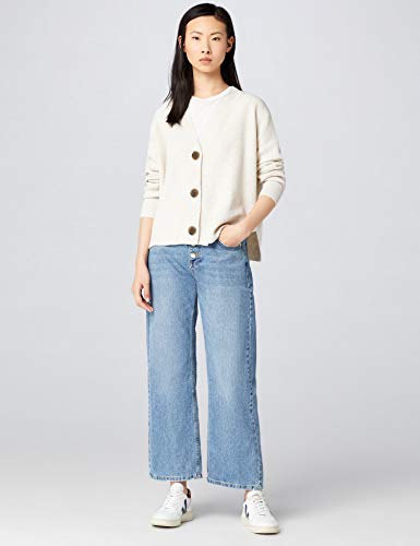 Marca Amazon - find. Stitch Cardigan - chaqueta punto Mujer, Beige (Oatmeal Oatmeal), 36, Label: XS