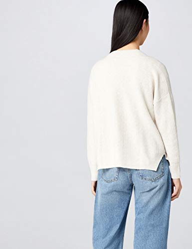 Marca Amazon - find. Stitch Cardigan - chaqueta punto Mujer, Beige (Oatmeal Oatmeal), 36, Label: XS