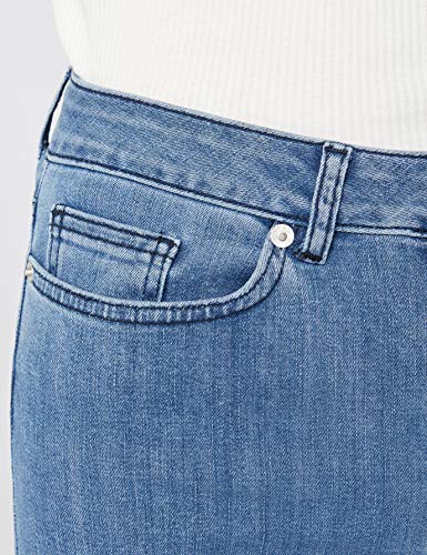 Marca Amazon - find. Vaqueros Campana de Tiro Alto Mujer, Blau (Mid Blue), 38W / 32L, Label: 38W / 32L