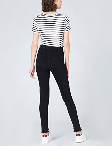 Marca Amazon - find. Vaqueros Ceñidos de Tiro Alto Mujer, Azul (True Black), 28W / 32L, Label: 28W / 32L