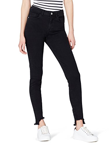 Marca Amazon - find. Vaqueros Ceñidos de Tiro Alto Mujer, Azul (True Black), 28W / 32L, Label: 28W / 32L