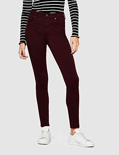 Marca Amazon - find. Vaqueros Skinny Mujer, Rojo (Burgundy), 32W / 32L, Label: 32W / 32L