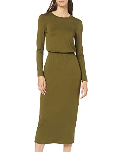 Marca Amazon - find. Vestido Largo Estilo Camiseta de Punto Mujer, Verde (Green), 42, Label: L
