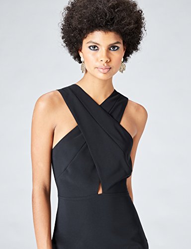 Marca Amazon - find. Vestido Midi Cuello Halter Mujer, Negro (Schwarz), 40, Label: M