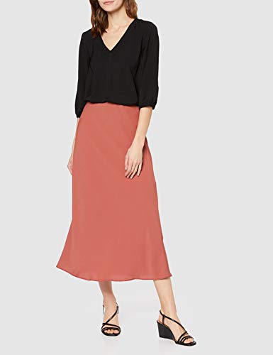 Marca Amazon - FIND Wedge Strippy Sandal Zapatos con Tacon y Correa de Tobillo, Negro (Black), 39 EU