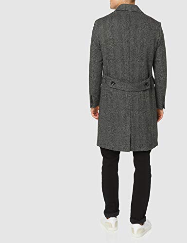 Marca Amazon - find. Wool Mix Double Breasted Smart Abrigo Hombre, Gris (Grey Hb Db), M, Label: M