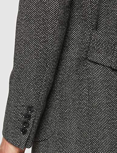 Marca Amazon - find. Wool Mix Double Breasted Smart Abrigo Hombre, Gris (Grey Hb Db), M, Label: M