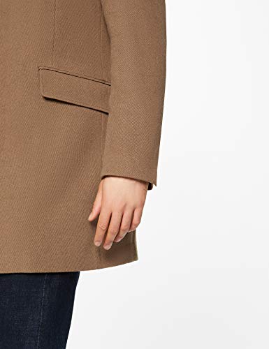 Marca Amazon - find. Wool Mix Funnel Neck Abrigo Hombre, Marrón (Camel), XXL, Label: XXL