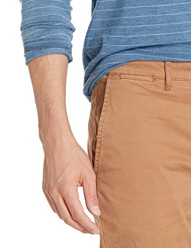 Marca Amazon – Goodthreads – «El pantalón chino perfecto»; pantalón chino de corte entallado, lavado, cómodo y elástico para hombre, Beige (British Khaki), (Talla del fabricante: 28W x 29L)