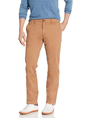 Marca Amazon – Goodthreads – «El pantalón chino perfecto»; pantalón chino de corte entallado, lavado, cómodo y elástico para hombre, Beige (British Khaki), (Talla del fabricante: 28W x 29L)