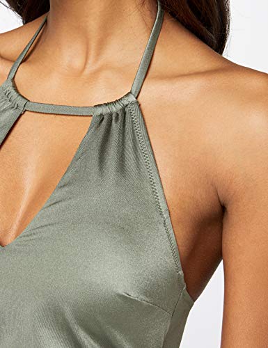 Marca Amazon - IRIS & LILLY Bañador Moldeador Mujer, Verde (Shiny Sagebrush), XL, Label: XL