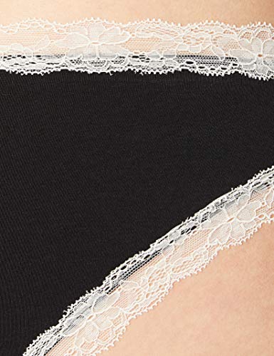 Marca Amazon - Iris & Lilly Braga Hipster de Algodón Mujer, Pack de 7, Multicolor (negro/melange/rosa suave), XL, Label: XL