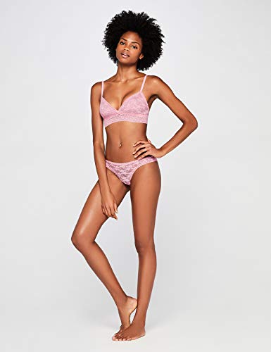 Marca Amazon - Iris & Lilly Bralette de Encaje Mujer, Rosa (Pink), S, Label: S
