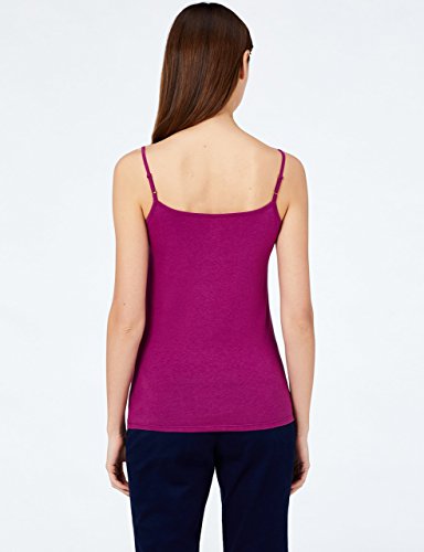 Marca Amazon - MERAKI Camiseta Mujer de Tirantes, Pack de 2, Morado (Boysenberry/white), 38, Label: S